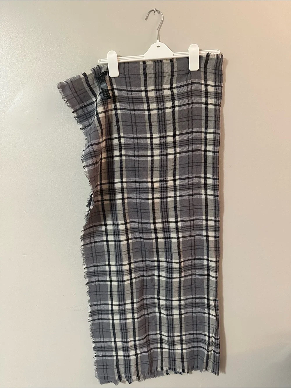 All Saints Black and Gray Plaid Men's Scarf